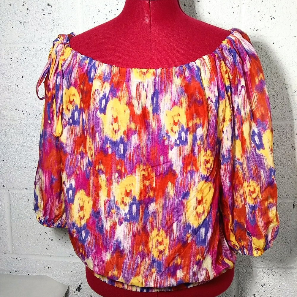 Banana Republic Silk Medium Boho Peasant Top